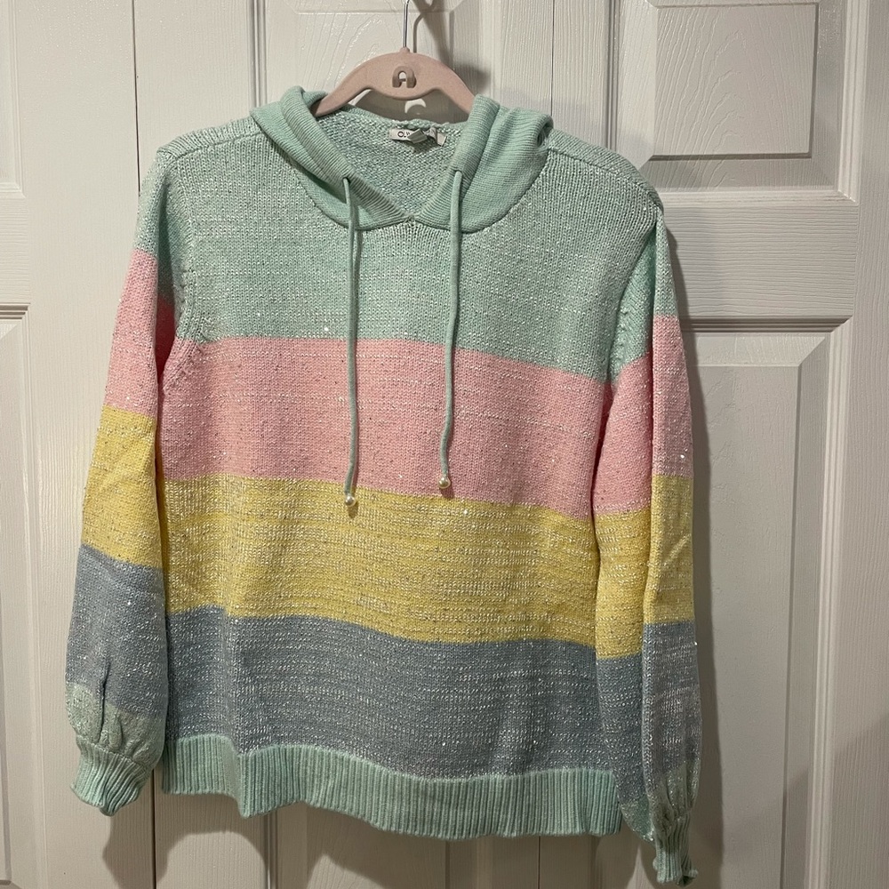 Olivia Rubin Pastel Stripe Suki Knitted Hoodie